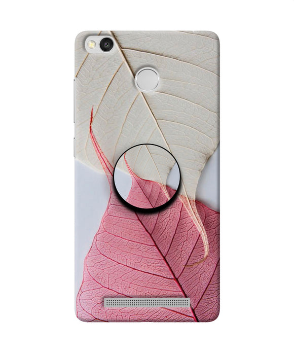 White Pink Leaf Redmi 3S Prime Pop Case