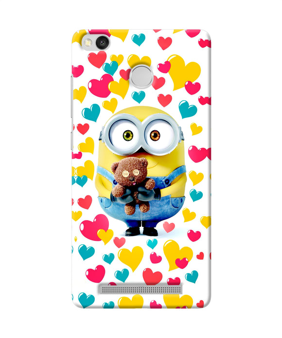 Minion Teddy Hearts Redmi 3s Prime Back Cover