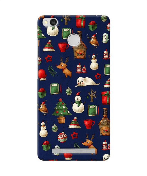 Canvas Christmas Print Redmi 3s Prime Back Cover