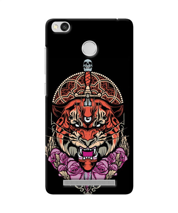 Abstract Tiger Redmi 3s Prime Back Cover