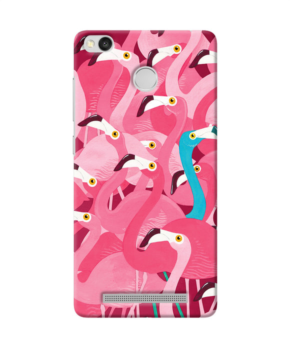 Abstract Sheer Bird Pink Print Redmi 3s Prime Back Cover