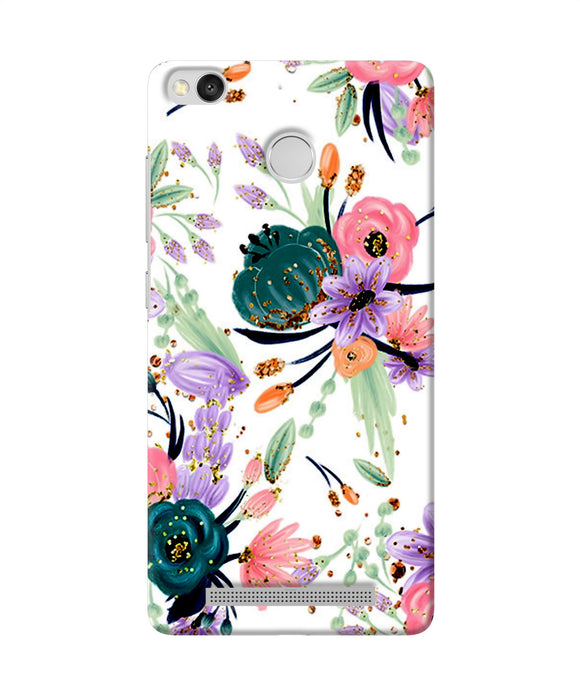 Abstract Flowers Print Redmi 3s Prime Back Cover