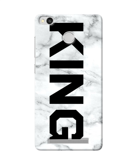 King Marble Text Redmi 3s Prime Back Cover