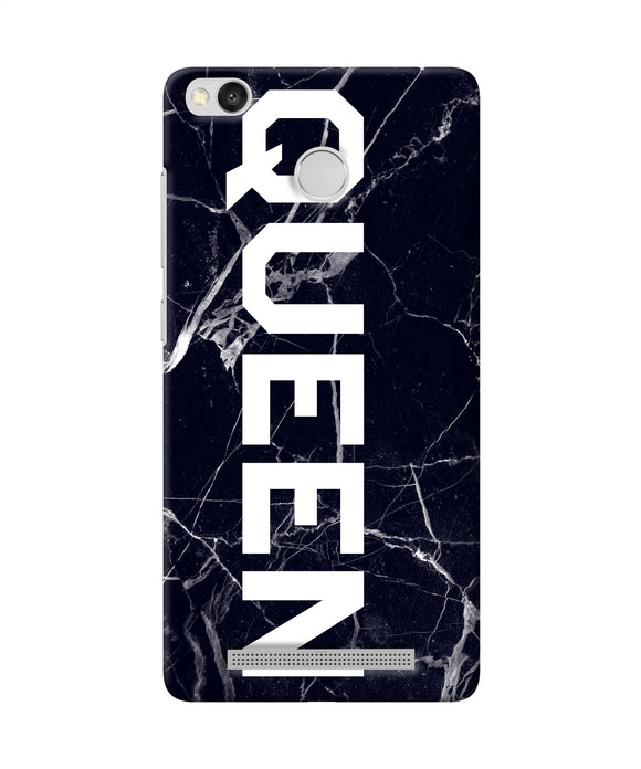 Queen Marble Text Redmi 3s Prime Back Cover