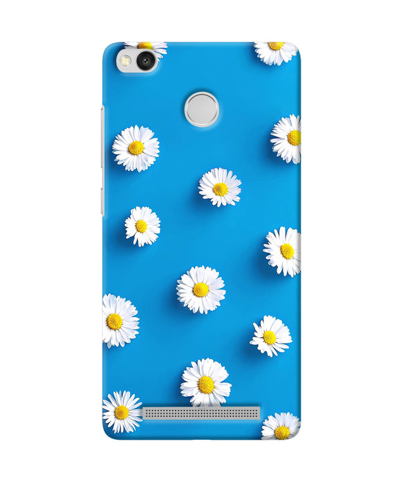 White Flowers Redmi 3s Prime Back Cover