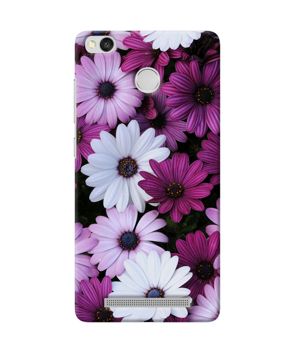 White Violet Flowers Redmi 3s Prime Back Cover