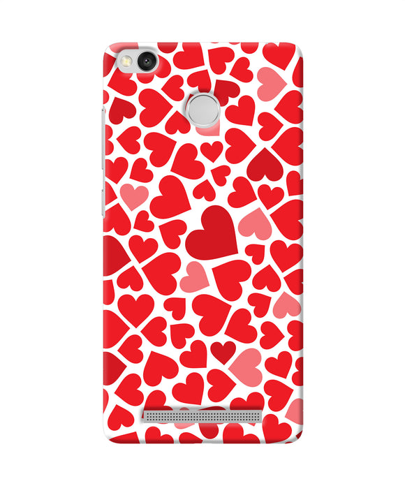 Red Heart Canvas Print Redmi 3s Prime Back Cover