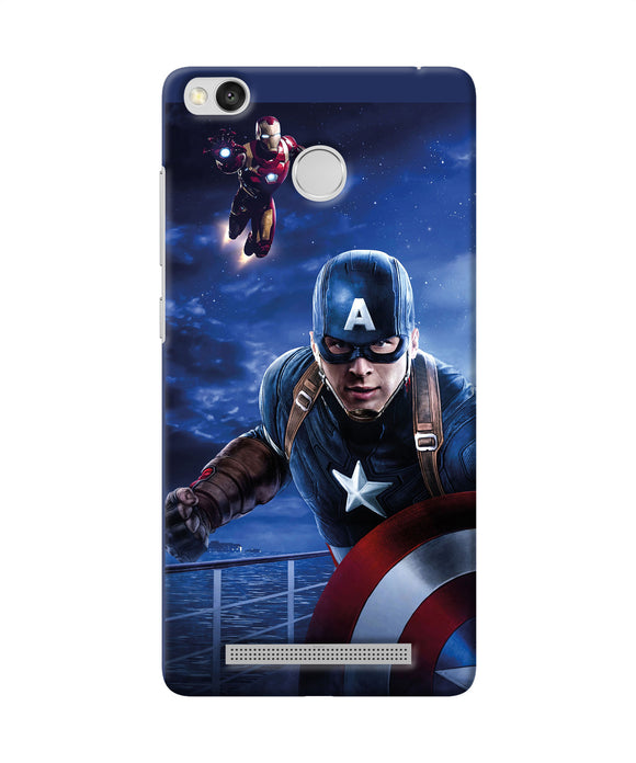 Captain With Ironman Redmi 3s Prime Back Cover