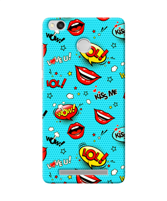 Lol Lips Print Redmi 3s Prime Back Cover