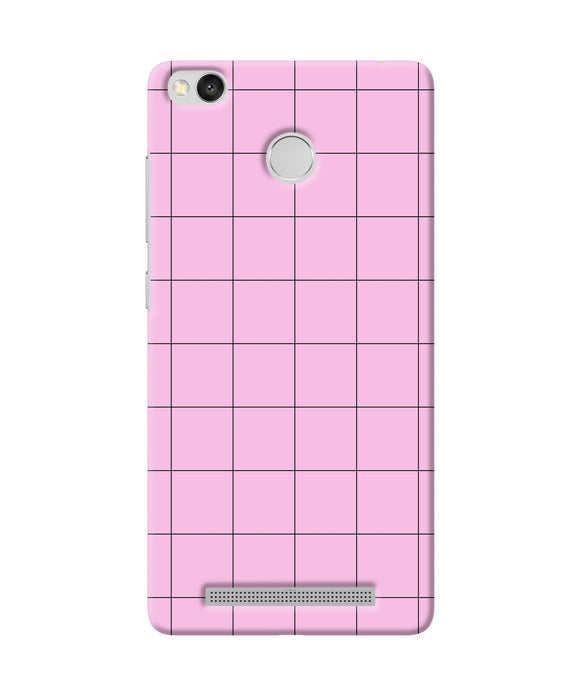 Pink Square Print Redmi 3s Prime Back Cover