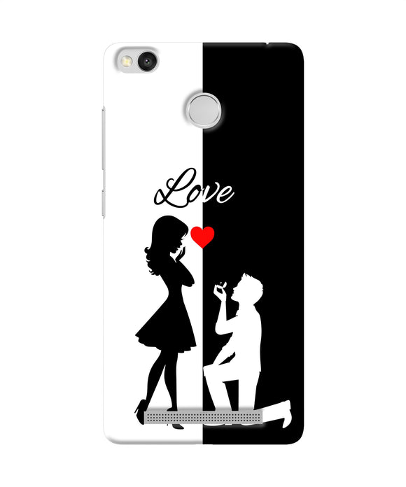 Love Propose Black And White Redmi 3s Prime Back Cover