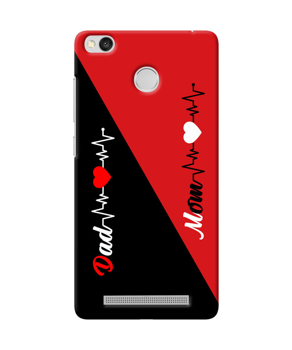 Mom Dad Heart Line Redmi 3s Prime Back Cover