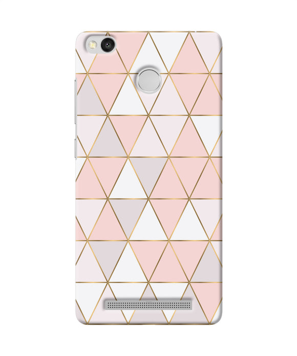 Abstract Pink Triangle Pattern Redmi 3s Prime Back Cover