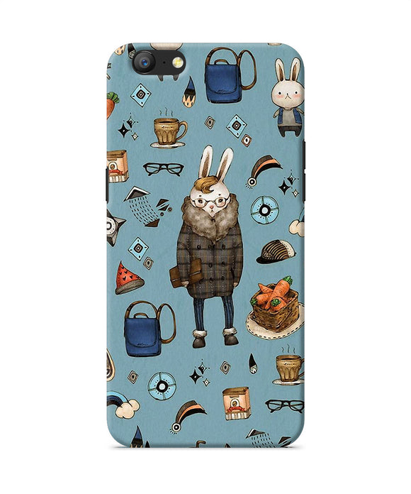 Canvas Rabbit Print Oppo A57 Back Cover