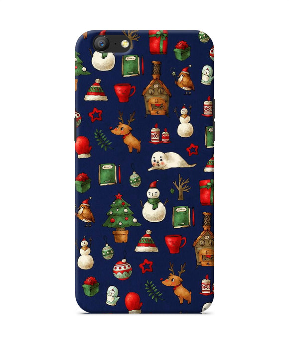 Canvas Christmas Print Oppo A57 Back Cover
