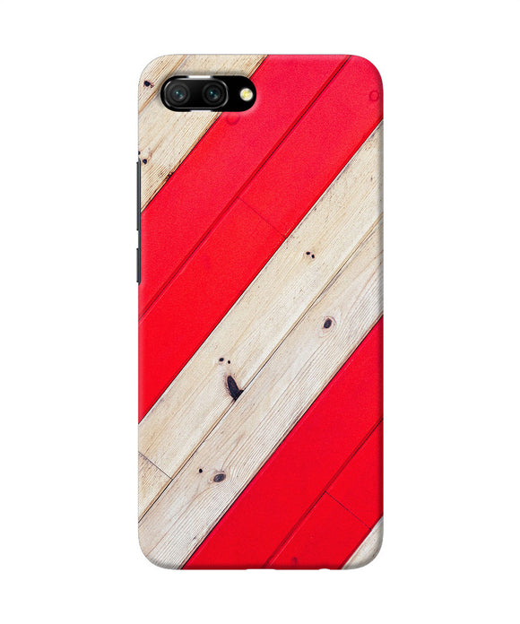 Abstract Red Brown Wooden Honor 10 Back Cover