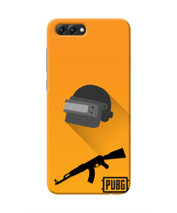 PUBG Helmet and Gun Honor View 10 Real 4D Back Cover