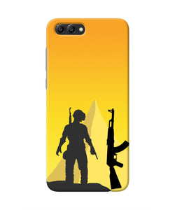 PUBG Silhouette Honor View 10 Real 4D Back Cover