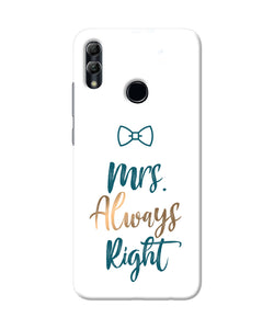 Mrs Always Right Honor 10 Lite Back Cover