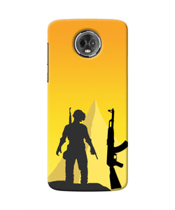 PUBG Silhouette Moto E5 Plus Real 4D Back Cover