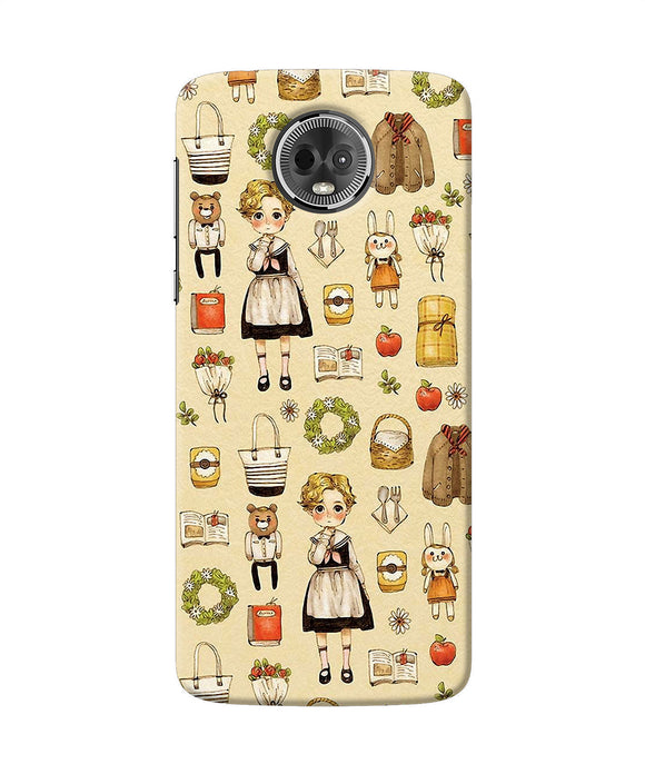 Canvas Girl Print Moto E5 Plus Back Cover