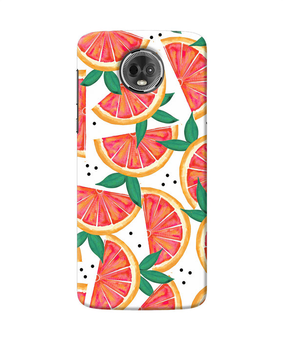 Abstract Orange Print Moto E5 Plus Back Cover