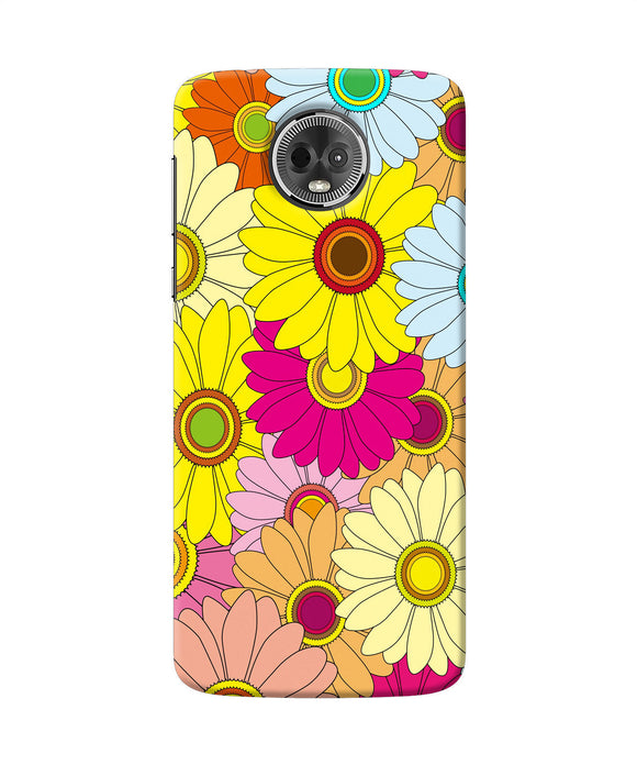 Abstract Colorful Flowers Moto E5 Plus Back Cover
