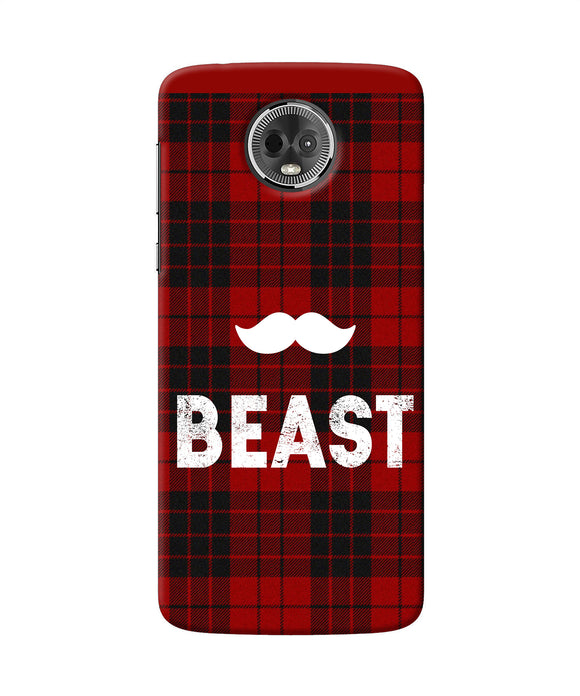Beast Red Square Moto E5 Plus Back Cover