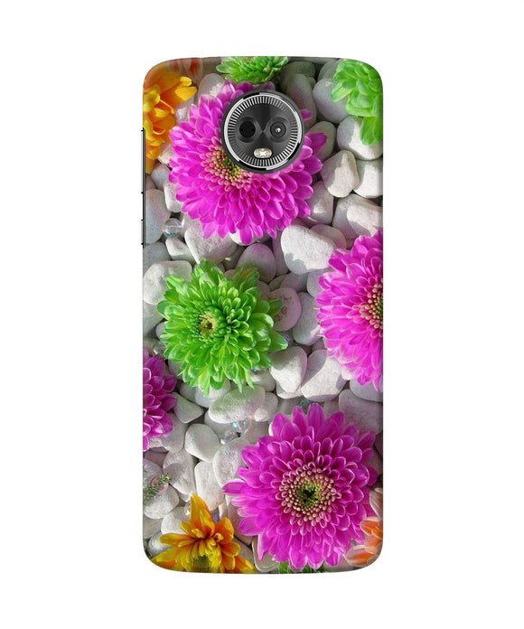 Natural Flower Stones Moto E5 Plus Back Cover