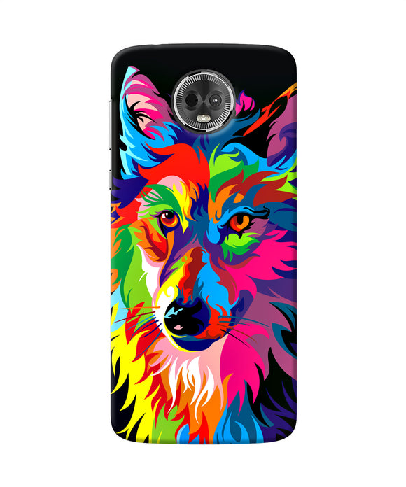 Colorful Wolf Sketch Moto E5 Plus Back Cover