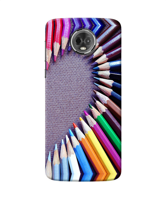 Color Pencil Half Heart Moto E5 Plus Back Cover