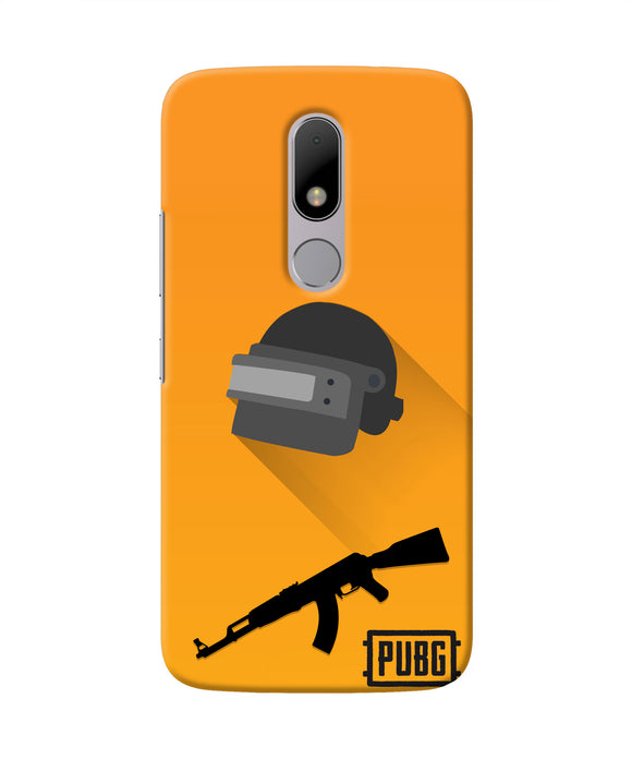 PUBG Helmet and Gun Moto M Real 4D Back Cover