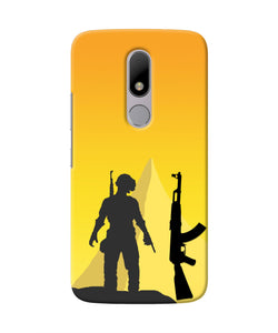 PUBG Silhouette Moto M Real 4D Back Cover