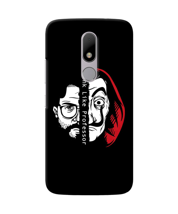 Money Heist Think Like Professor Moto M Back Cover