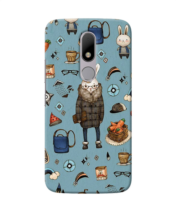 Canvas Rabbit Print Moto M Back Cover