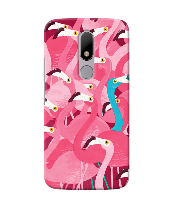 Abstract Sheer Bird Pink Print Moto M Back Cover