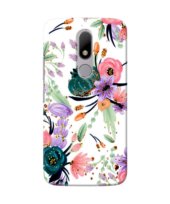 Abstract Flowers Print Moto M Back Cover