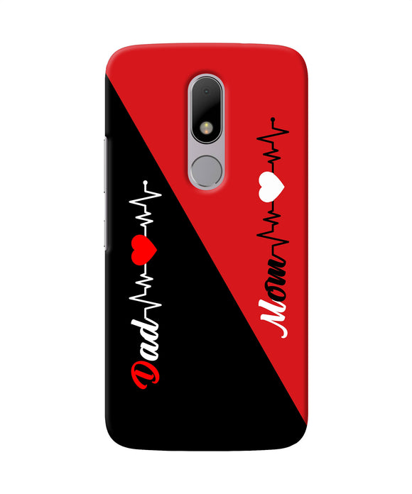 Mom Dad Heart Line Moto M Back Cover