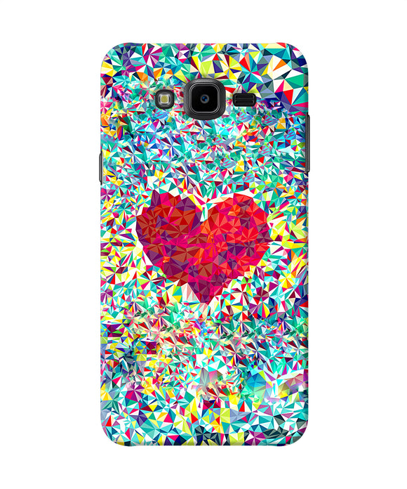 Red Heart Print Samsung J7 Nxt Back Cover