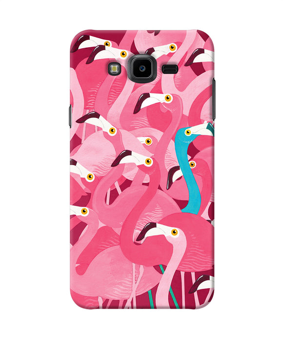 Abstract Sheer Bird Pink Print Samsung J7 Nxt Back Cover