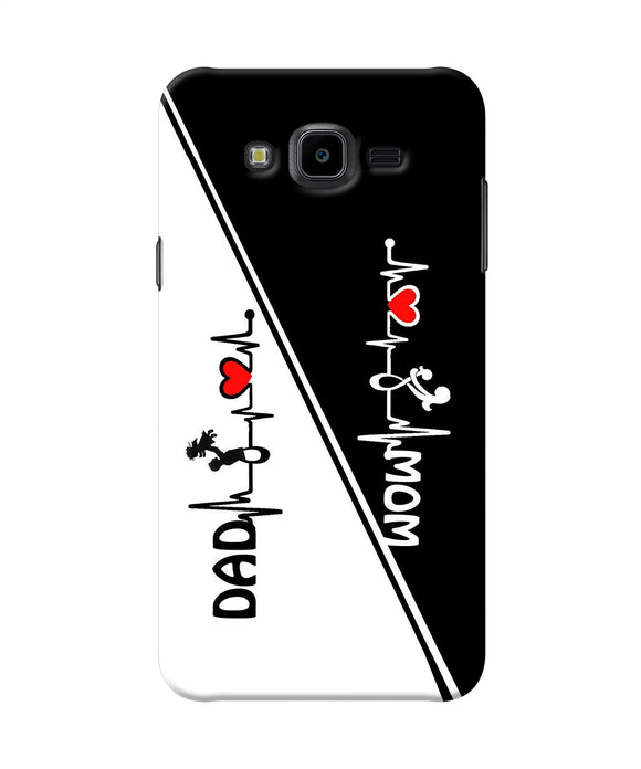 Mom Dad Heart Line Black And White Samsung J7 Nxt Back Cover