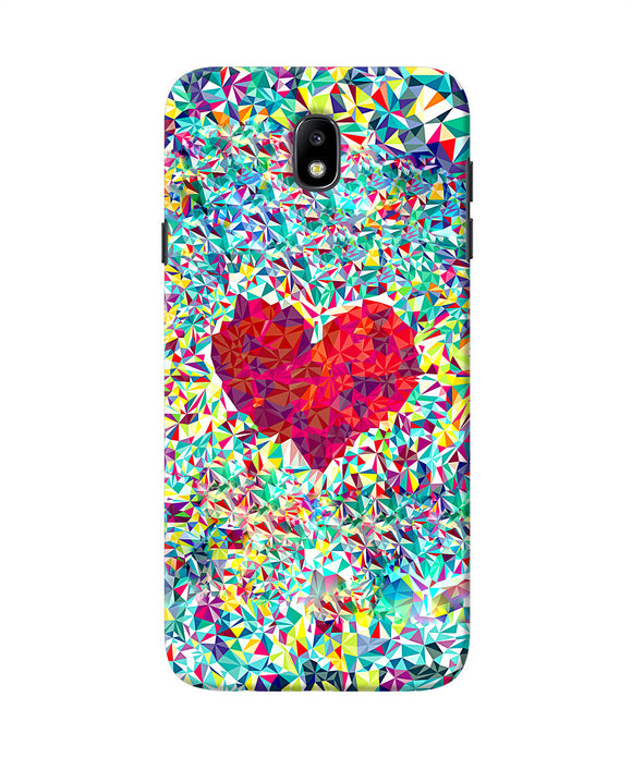 Red Heart Print Samsung J7 Pro Back Cover