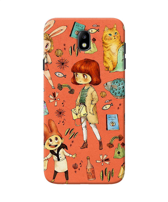 Canvas Little Girl Print Samsung J7 Pro Back Cover