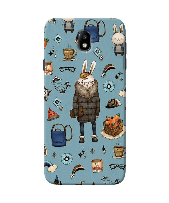 Canvas Rabbit Print Samsung J7 Pro Back Cover