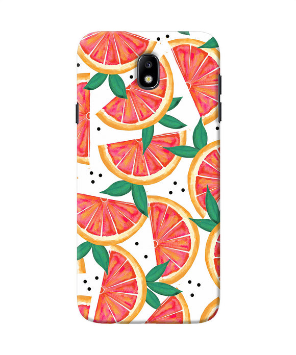 Abstract Orange Print Samsung J7 Pro Back Cover