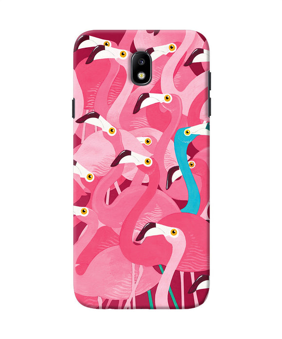 Abstract Sheer Bird Pink Print Samsung J7 Pro Back Cover