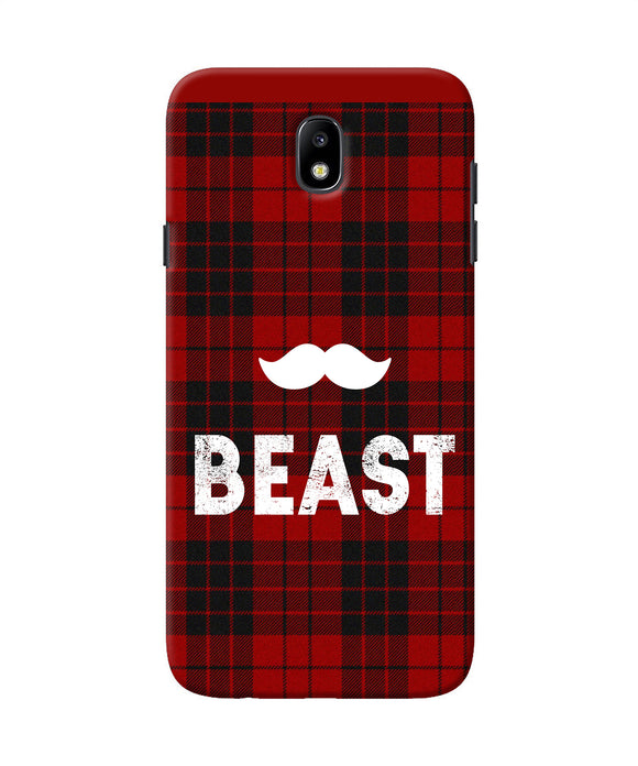 Beast Red Square Samsung J7 Pro Back Cover