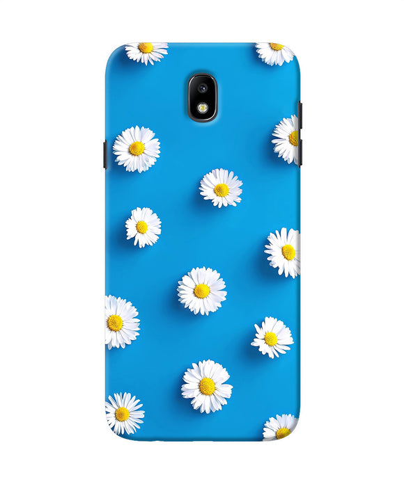 White Flowers Samsung J7 Pro Back Cover