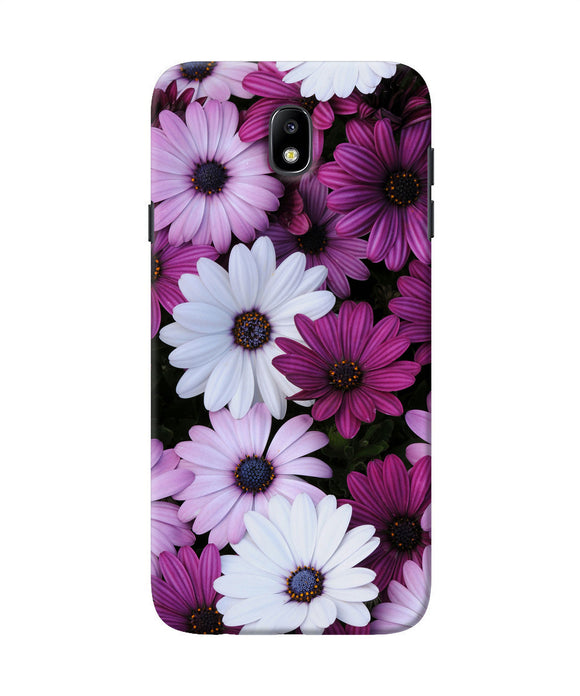 White Violet Flowers Samsung J7 Pro Back Cover