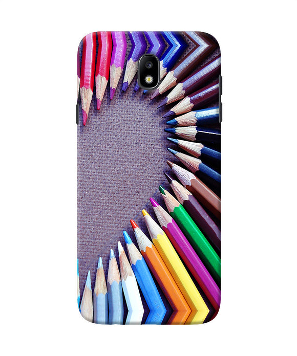Color Pencil Half Heart Samsung J7 Pro Back Cover